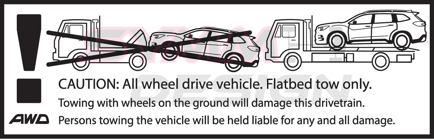 Tow Decal "Flat-Bed Only"